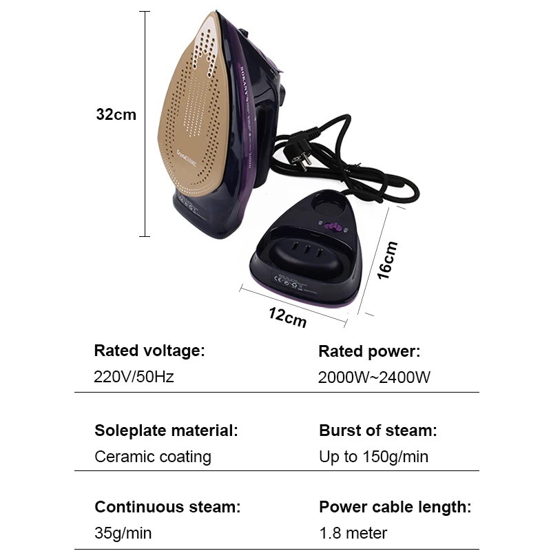 Rechargeable Cordless Steam Iron Electric Clothes Fabric Explosive Generator Garment Steamer Fast-Heat Wireless Travel Flatiron image 6