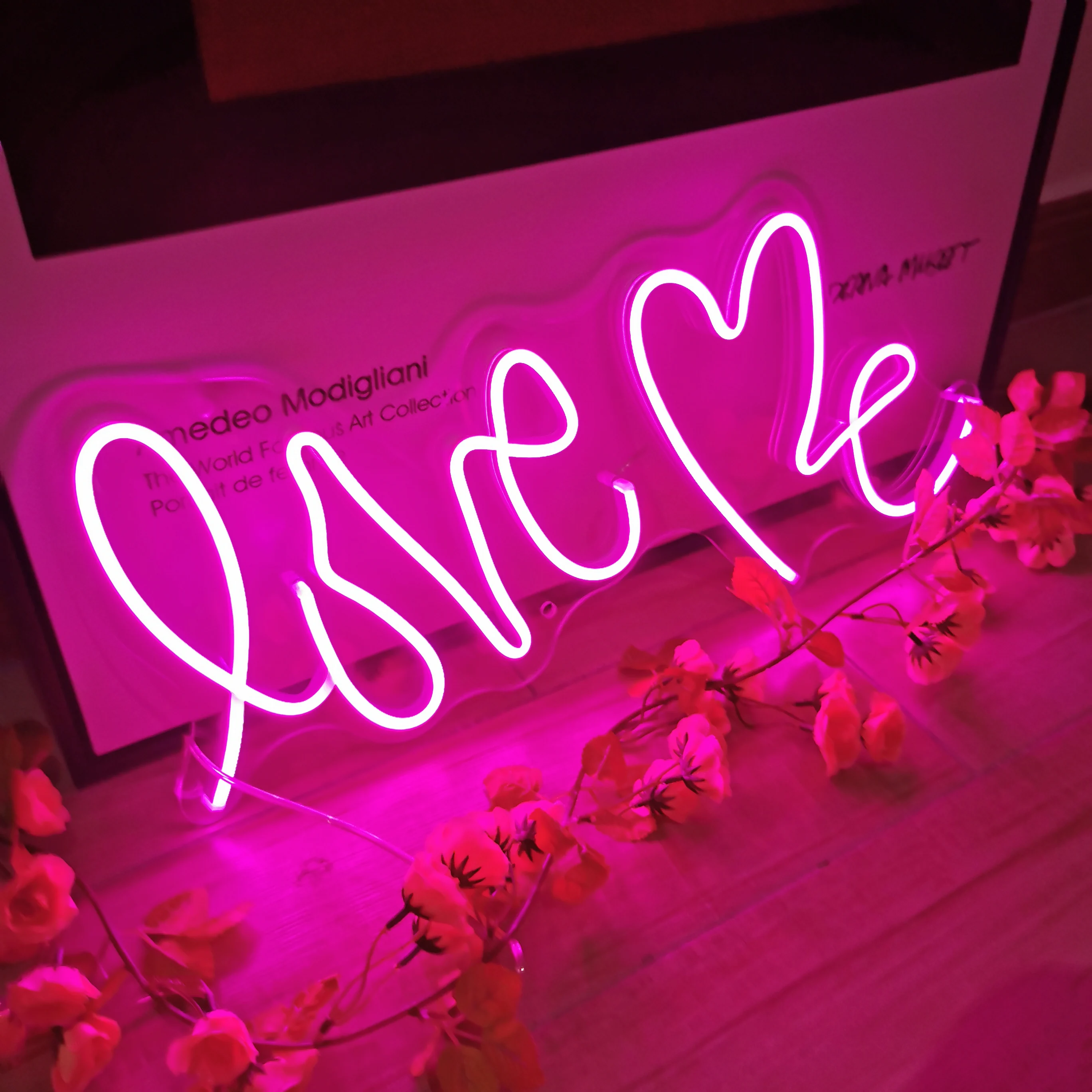 Love Me Wedding Neon Sign Sign for Wall Decor Powered By USB Light Up Sign for Proposal Decoration Love Gift for Her