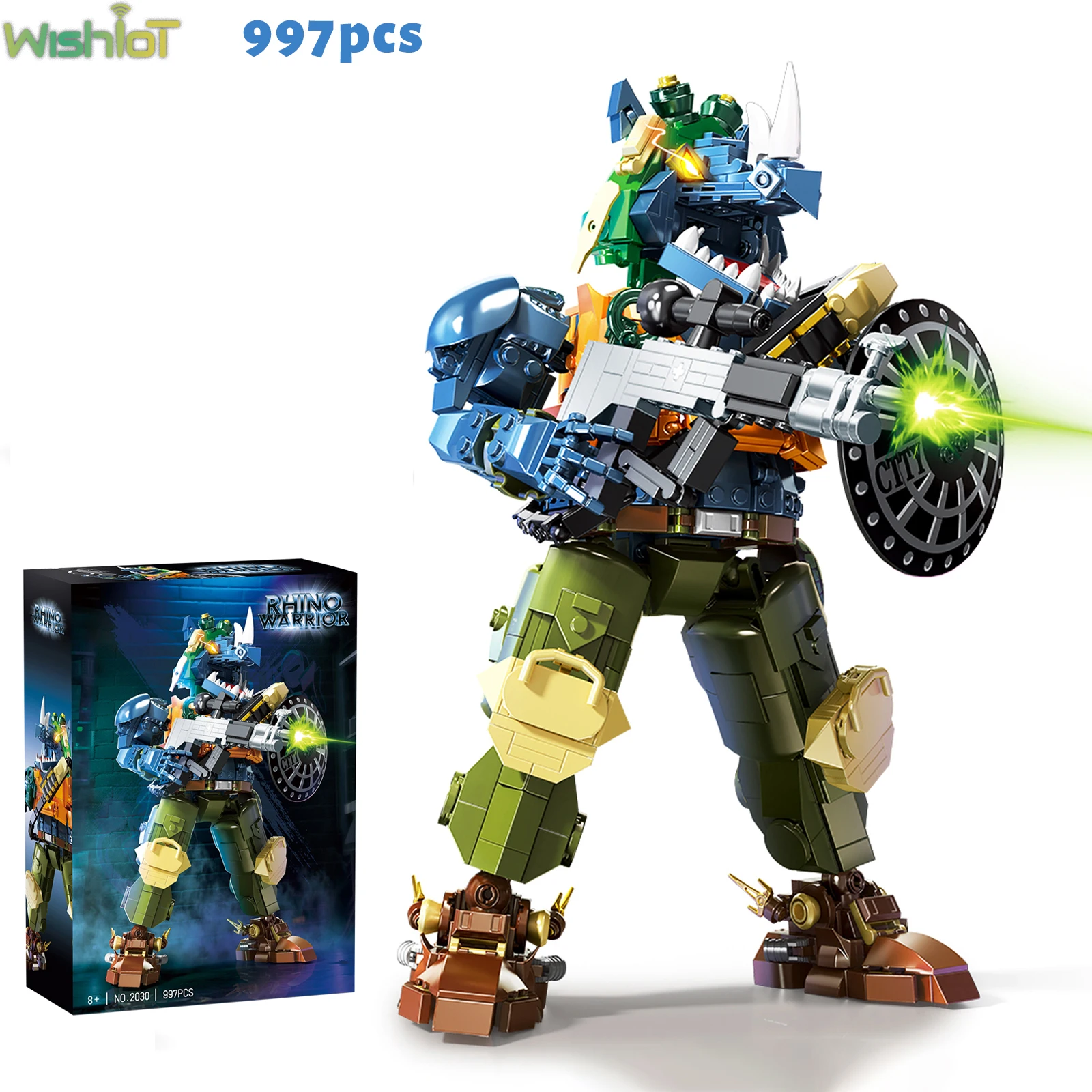 

DK2030 Носорог Воин 997 шт. Строительные блоки Кирпичи Аниме Фигурка Модель Кибер ​ ​ Мех-робот в сборе, игрушка, креативный подарок для мальчика