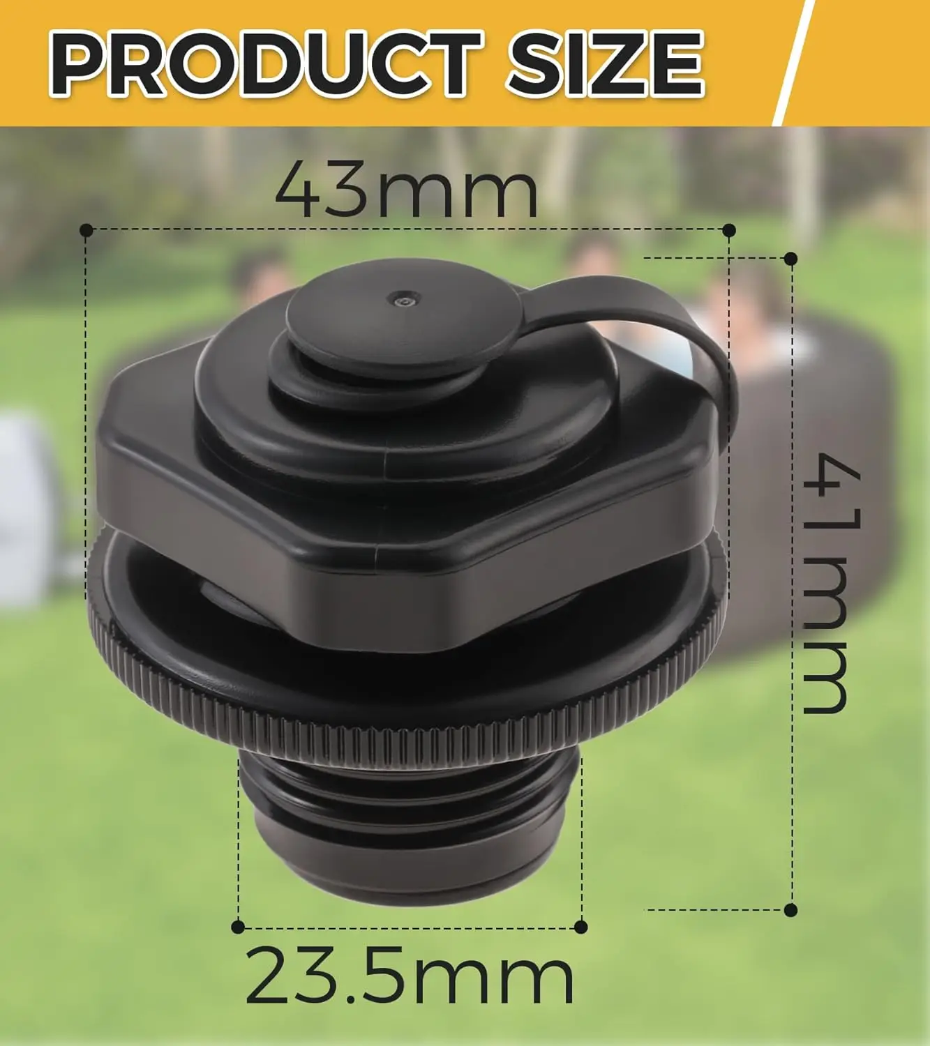 Inflatable Bathtub Valve Cover Compatible with Bestway Lay-Z-Spa Replace F4C009B Black Plastic (Diameter 23.5mm)