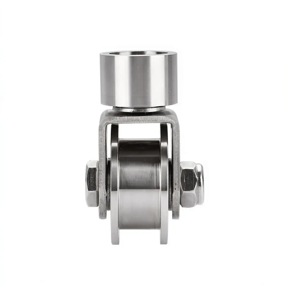 304 Stainless Steel Universal Track Roller Pulley Sliding Door Gate Hardware Bearing V U H Groove Wheel Fitting