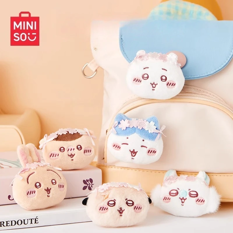 

New Miniso Chiikawa Cherry Blossom Season Brooches Hachiware Badge Cute Kawaii Anime Collectible Brooches Bag Decor Girls Gift