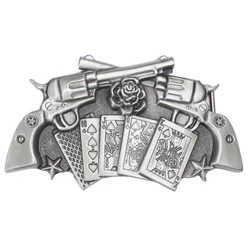 Revolver Belt Buckle Playing Card Roses Belt Buckle Waistband DIY Components for 3.8cm 4cm Belt