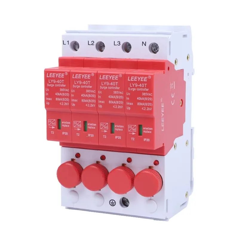 Surge Protector 380v Ac Power Distribution System lightning Surge Arrester spd
