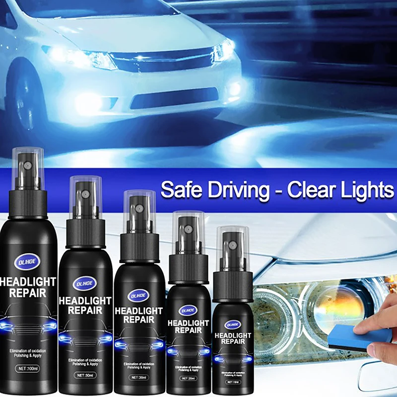 Car Headlight Polishing Agent Scratch Remover Repair Fluid Headlight Renewal Polish And Maintenance Liquid Kit Auto Accessories