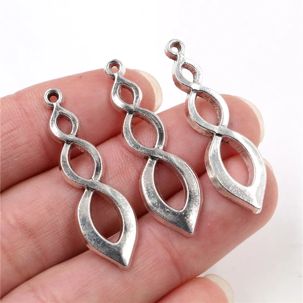 37x11mm 10pcs Antique Silver Plated Bronze Plated 8 Infinity Handmade Charms Pendant:DIY for bracelet necklace