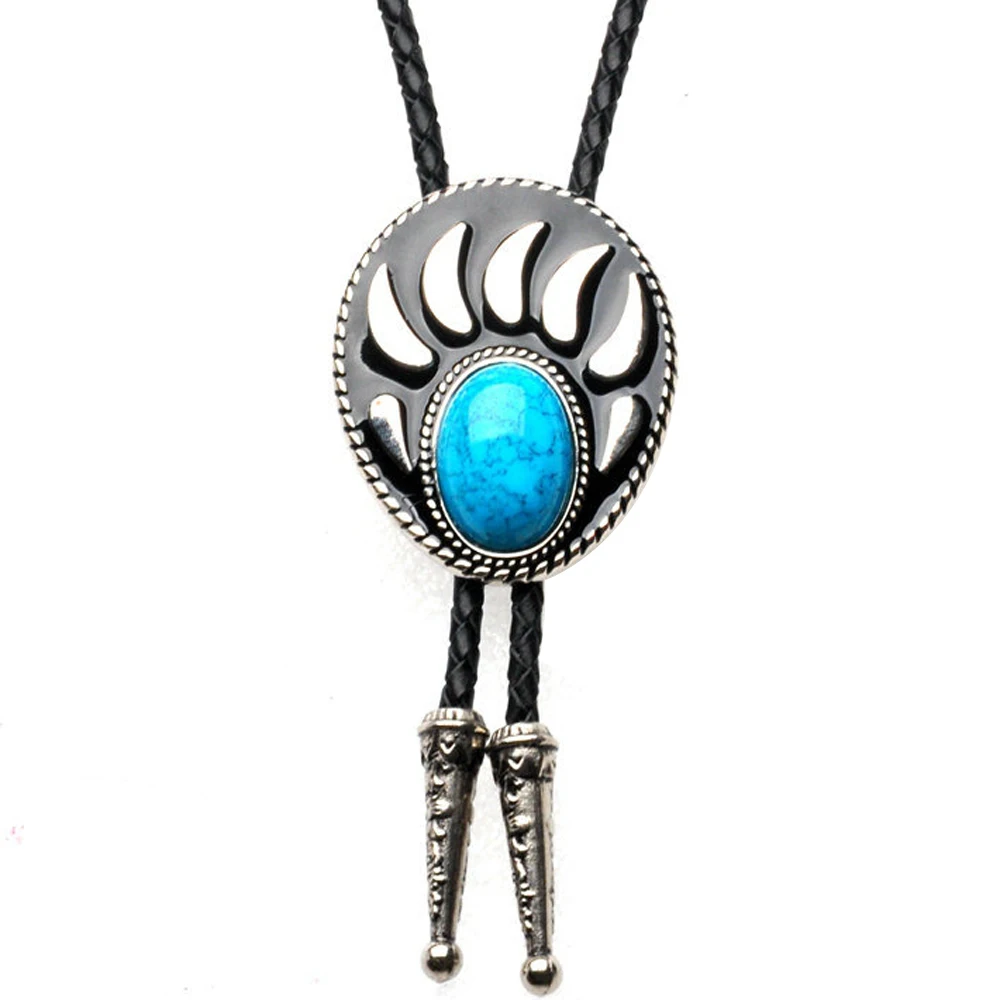 

Western Cowboys Bolo Ties for Men Popular Design Personality Fashion Bear Paw Gemstone Women Necktie Dropshipping