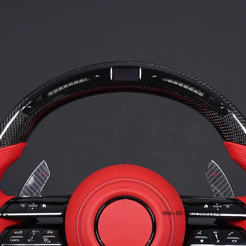 C217 W211 W212 W221 W222 S63 C63 GLA45 C43 SLC لـ - W204 W205 CLA GLA 45 عجلة قيادة من ألياف الكربون #2