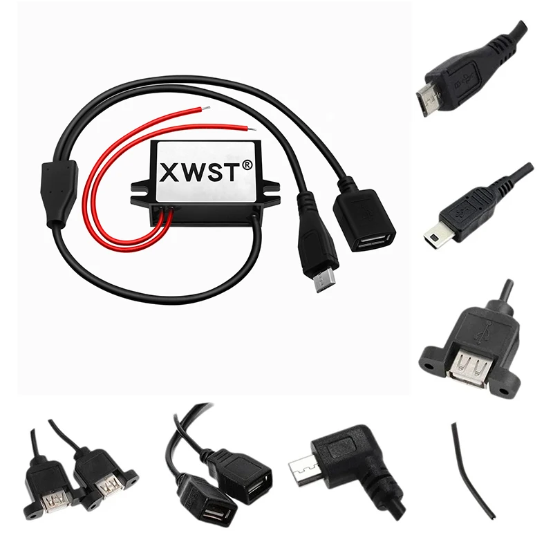 

XWST AC to DC Step Down Converter AC24V to DC5V 3A 15W Type-C Mini USB Buck Power Supply Charger for Car Motorcycle Bus Truck