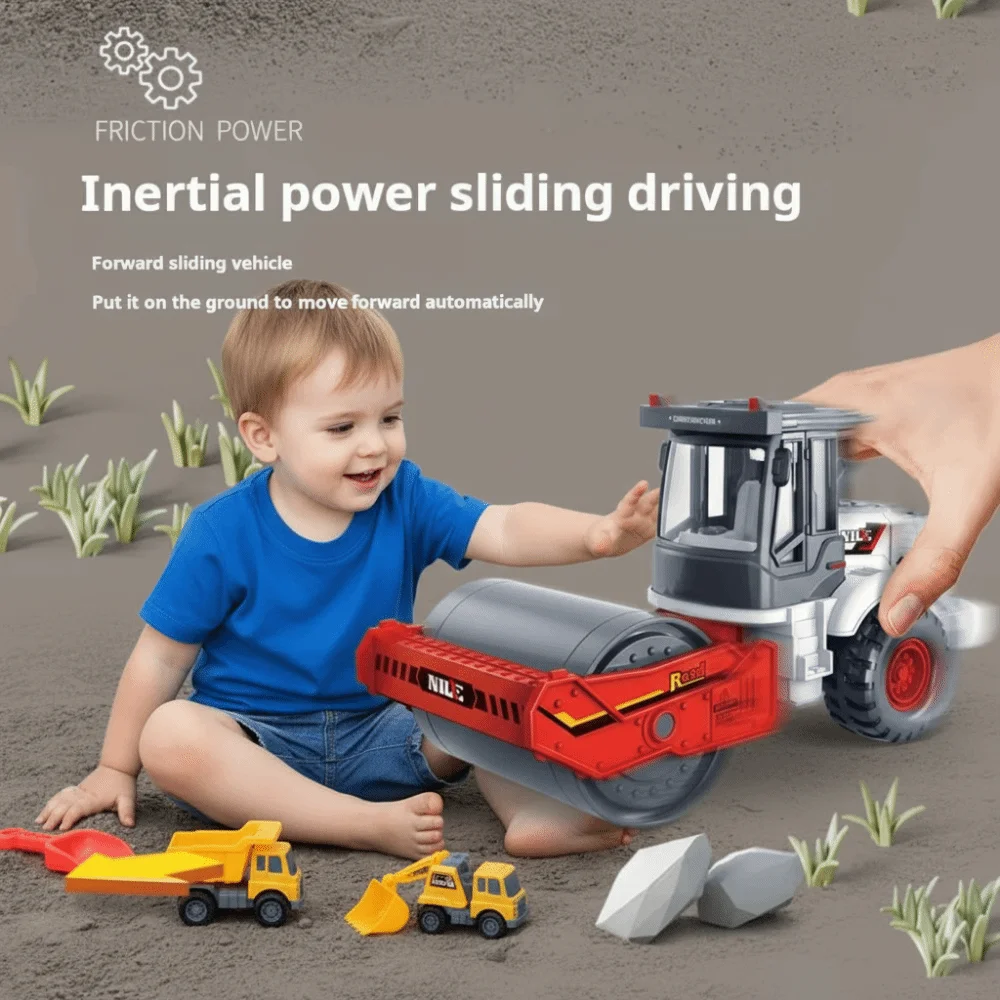 1:60 Scale Engineering Car Model Road Roller Forklift Dumper Construction Truck High Simulation Alloy Material