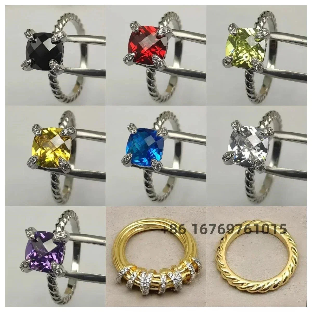 2026 New Christmas New Jewelry Retro Couple Trend Fashion Temperament Design Colored Crystal Ring for Men and Women To Wear JZ11