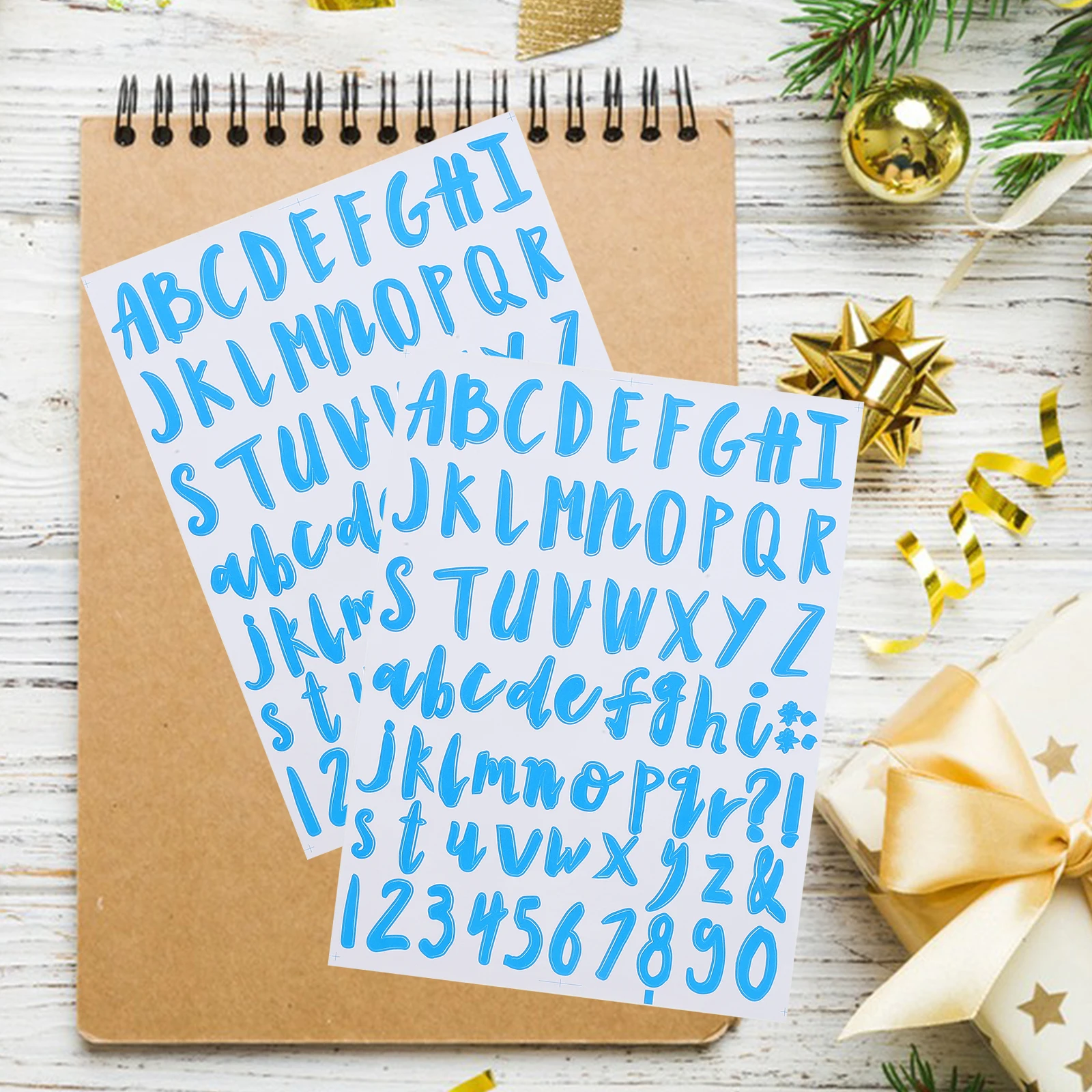 

Alphanumeric Label Stickers Craft Letter Poster Board Self Adhesive Scrapbook PVC Numbers Alphabet Sheets DIY Decorative Bright