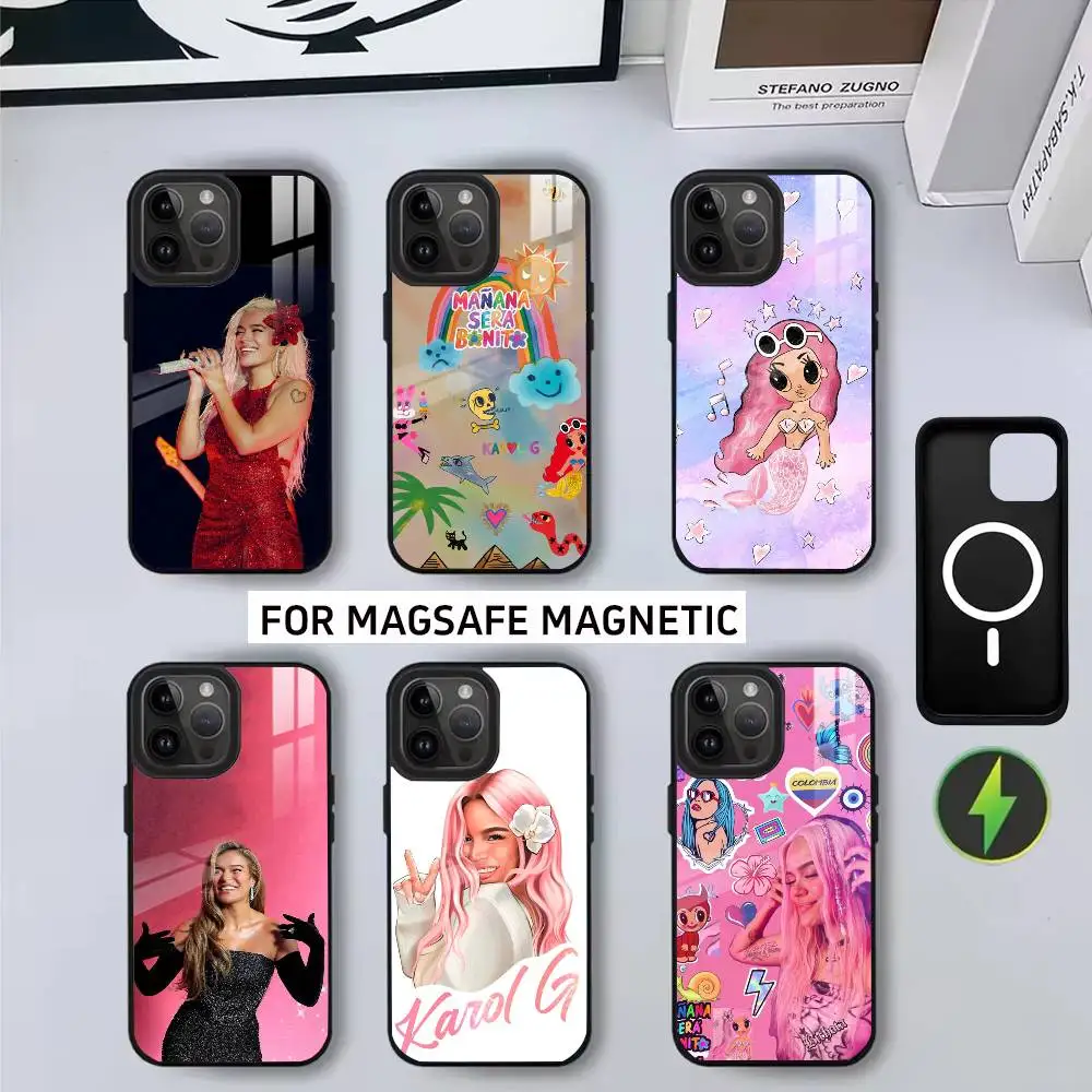 

K-Karol G M-Manana S-Sera B-Bonito Phone Case For iPhone17,16,15,14,13,12,11 Plus,Pro Magnetic with Magsafe Wireless Charging