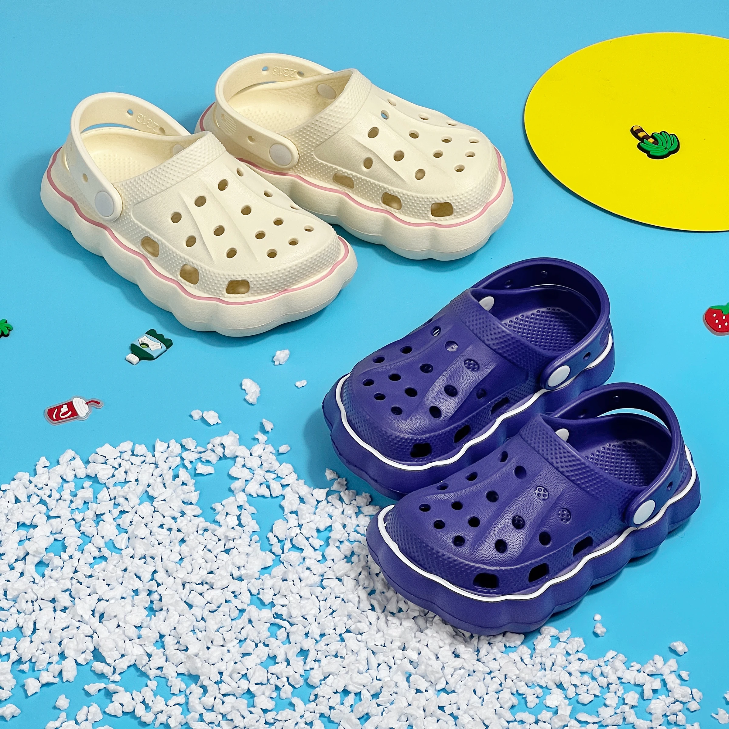 Cute Garden Shoes For Children Multicolor Clogs Outdoor Slippers Soft And Anti-Slip Lightweight Sandals For Girls Boys Summer