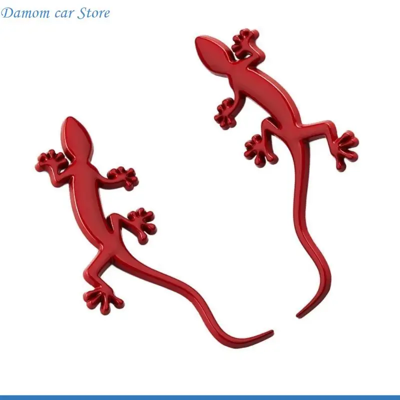 حزمة A2UC من 2 GECKOES CAR SCALS ملصقات السيارات المعدنية شارات الشارات للزينة الداخلية الخارجية على نمط السيارة الفريد #2