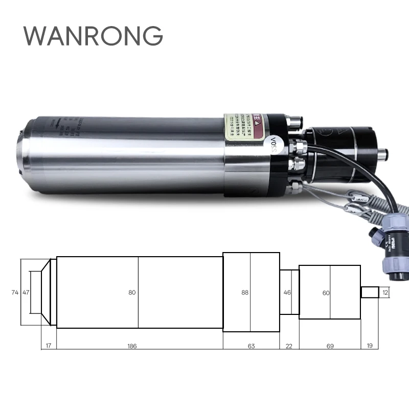2.2KW 80mm 24000RPM Automatic Tool Change Water Cooled Spindle High Precision For Industrial  Milling Engraving Machine