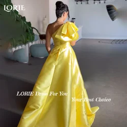 LORIE Elegant Flowers Evening  Dresses Bow Split Mermaid Prom Dress Satin Backless Pleats Sweep Train Clebrity Party Gowns 2024