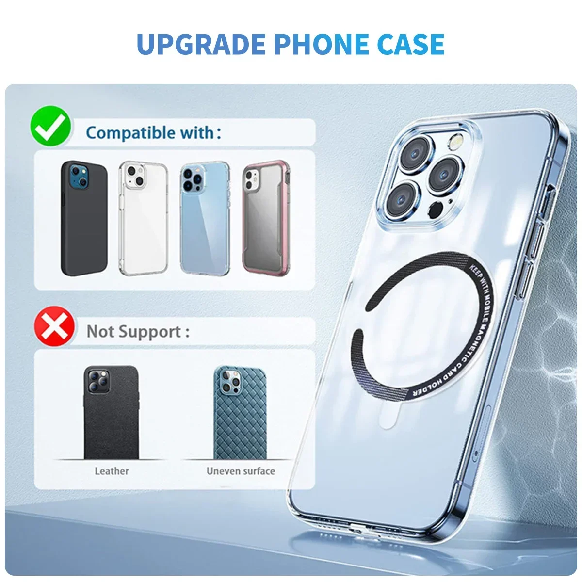Ring für Magsafe magnetisches kabelloses Ladegerät für iPhone 14 Pro Max 13 12 Mini Universal Metall Aufkleber Magnet Auto Halter Platte – Detail 8