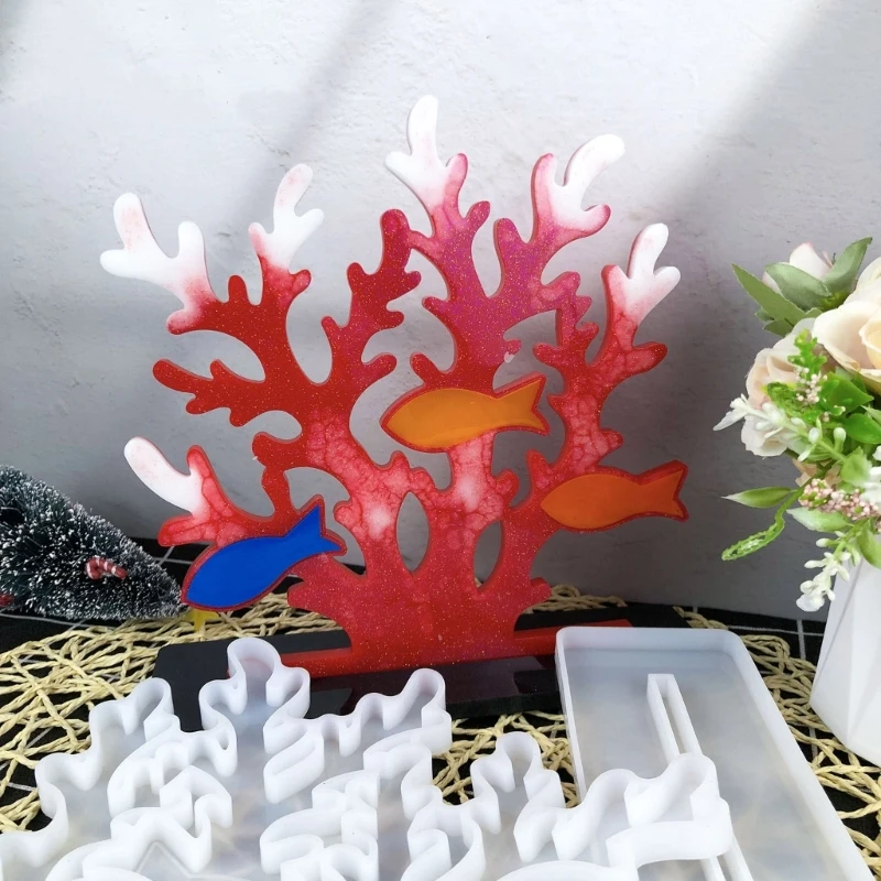 Juego 2 moldes silicona para estudio, para hacer impresionantes figuras peces Coral, adecuados para decoración y