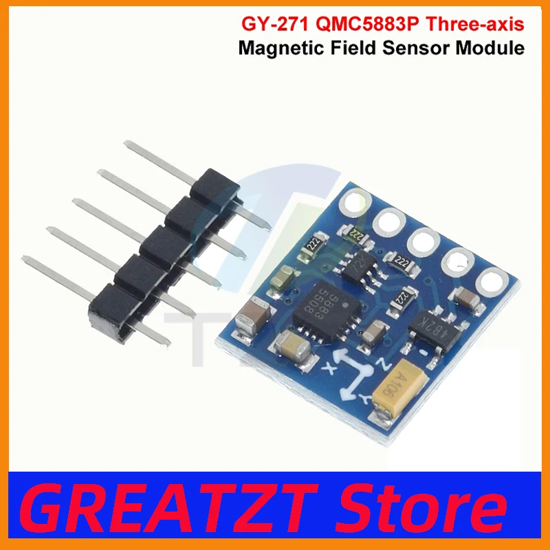 Электронный компас GREATZT GY-271 (1/3 шт.), модуль компаса QMC5883P, трехосный компас, модуль трехосного магнитного поля