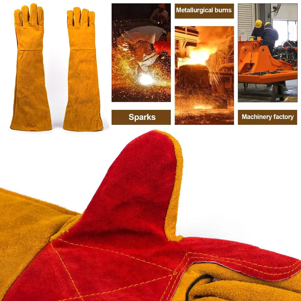 

60cm Anti-Heat Animal Handling BBQ Fire Resistant Welding Glove Works Gloves Welding Gauntlets Soldering Accessory