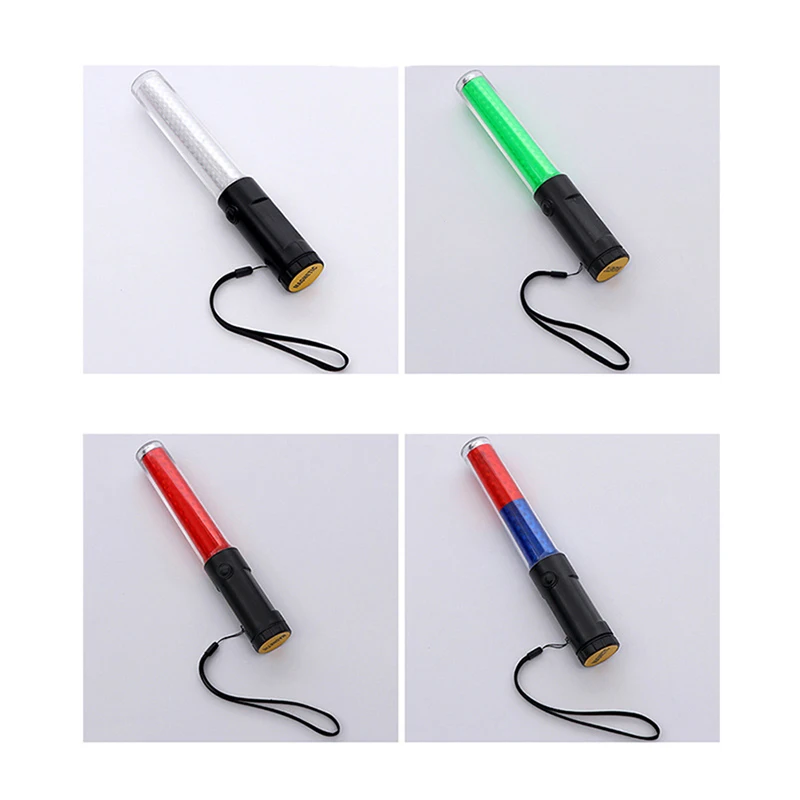 26cm Traffic Led Safety Signal Wand Work Light Flashlight with Wristband Flashing Modes Vehicles Flash Wand