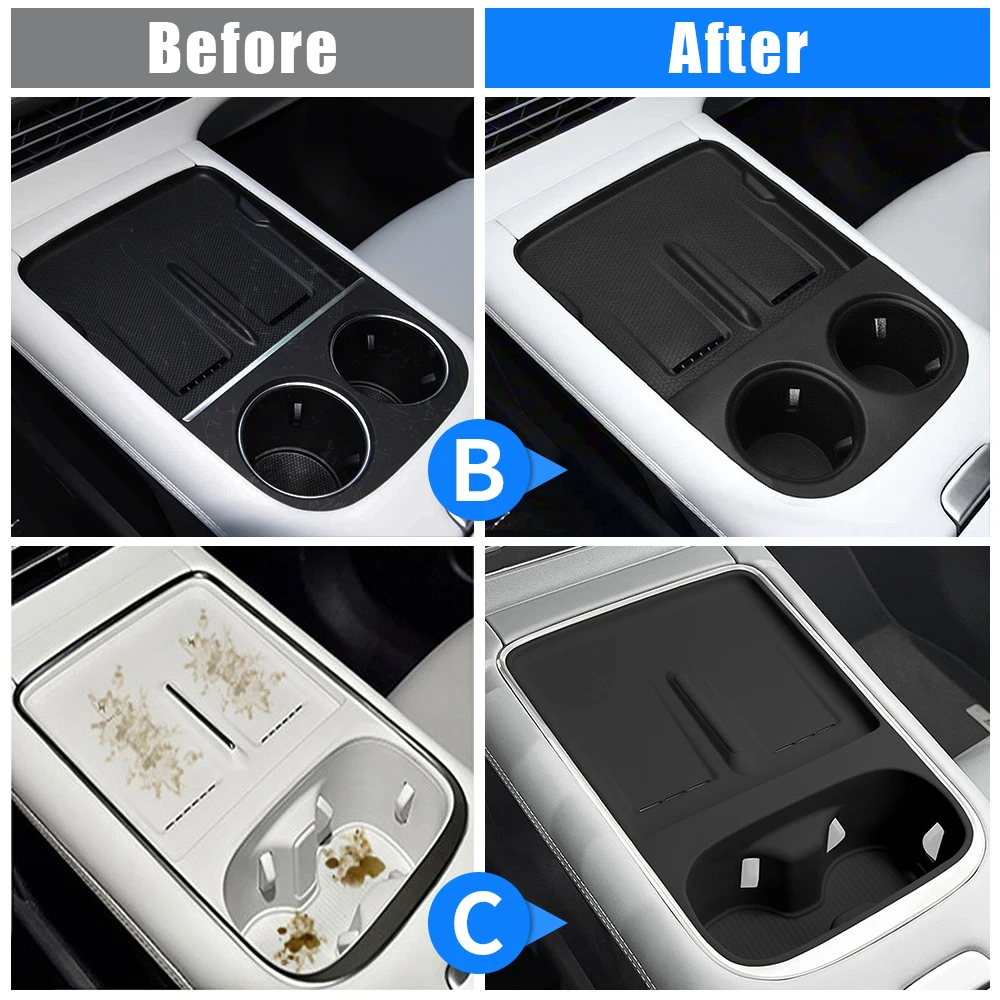 For Xpeng G6 2023 2024 2025 2026 Water Cup Holder With Phone Protective Pad Wireless Charging Mat Anti-slip Shock-Absorbing