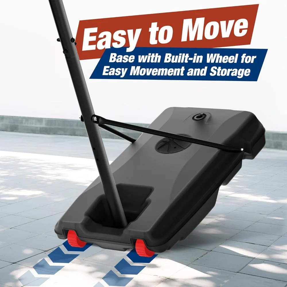 高さ調節可能な子供用バスケットボールフープ 4～8.5フィート ポータブルシステム、33インチの耐衝撃性バックボード付き、子供の屋外遊びに最適