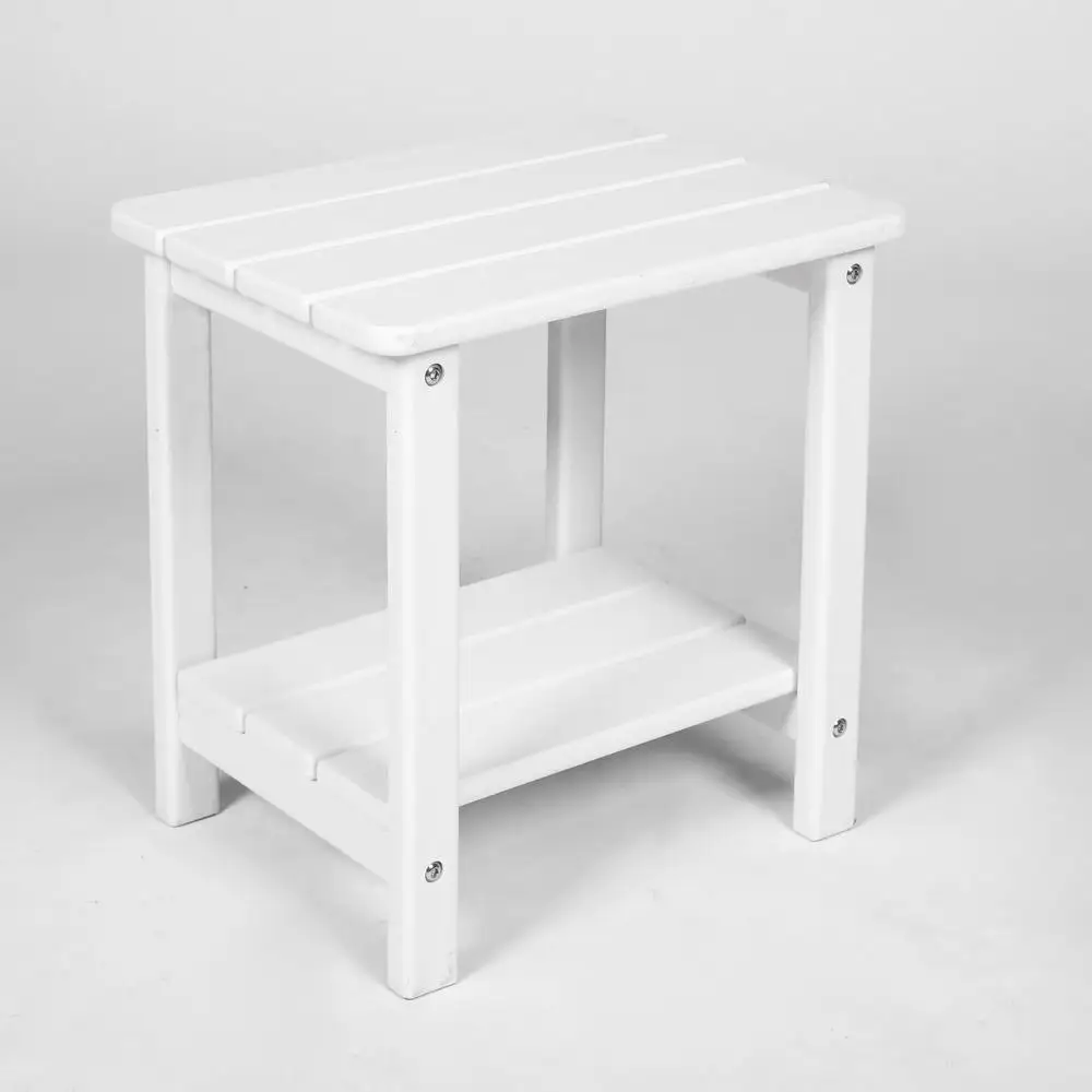 Schommelstoelenset voor alle weersomstandigheden met bijzettafel Ergonomisch comfort Houtstructuur Wit terrasmeubilair 3-delig