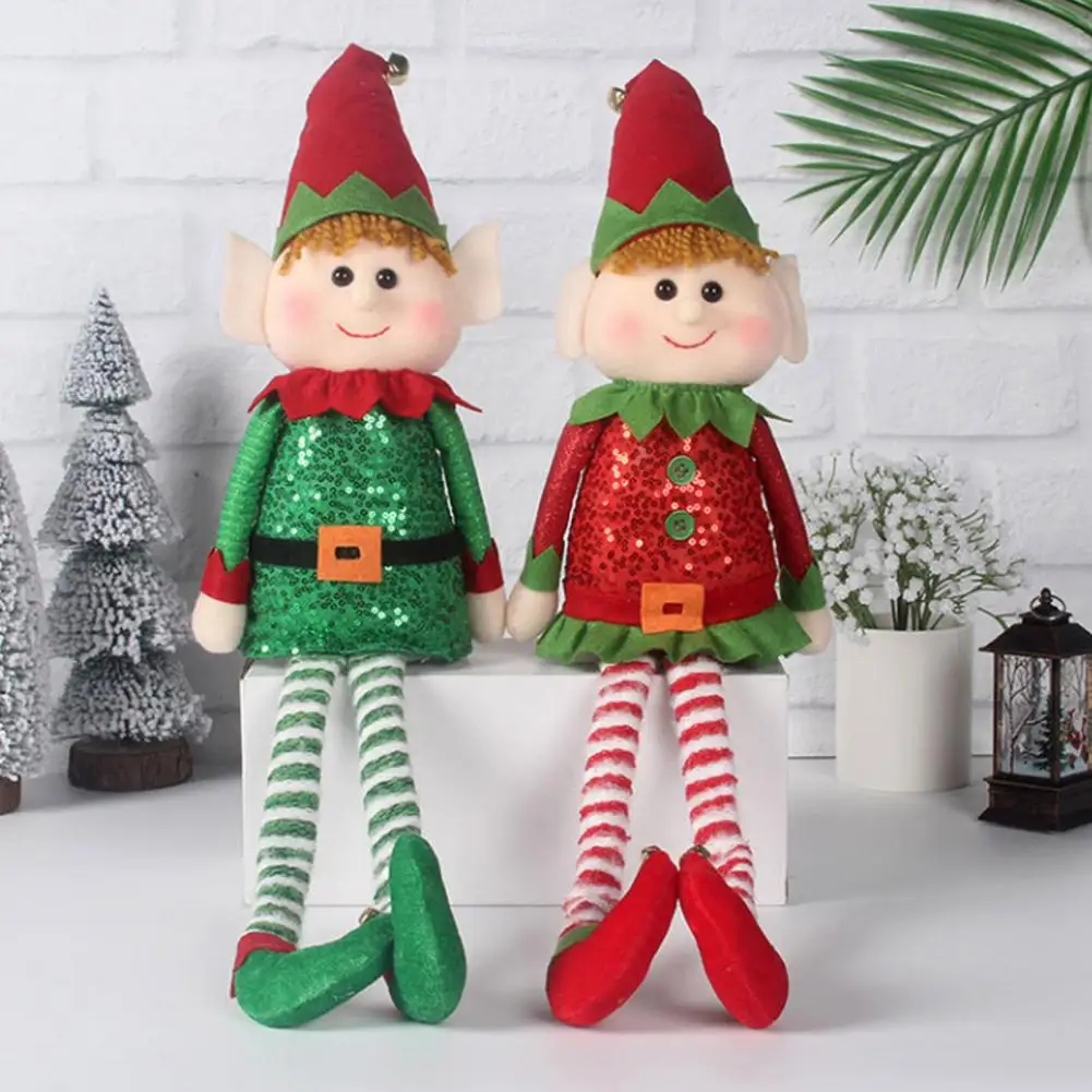 High-quality Holiday Decor Christmas Elf Doll Plush Soft Stuffed Long Leg Santa Hat Indoor Outdoor Garden for Decorations