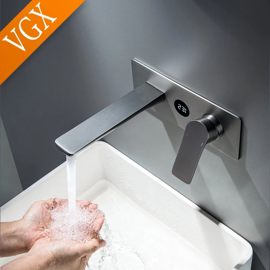 VGX Concealed Basin Faucets Embedded Cartridge Basin Mixer Bathroom Faucet Gourmet Washbasin Tapware Hot Cold Water Tap Brass