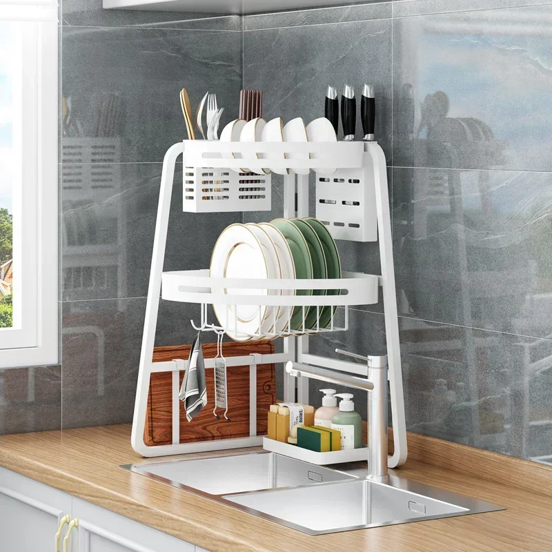 Beautiful And Fashionable Dish Drying Rack Waterproof Breathable Storage Shelves Corner Dish Rack Safe Stable Plate Rack