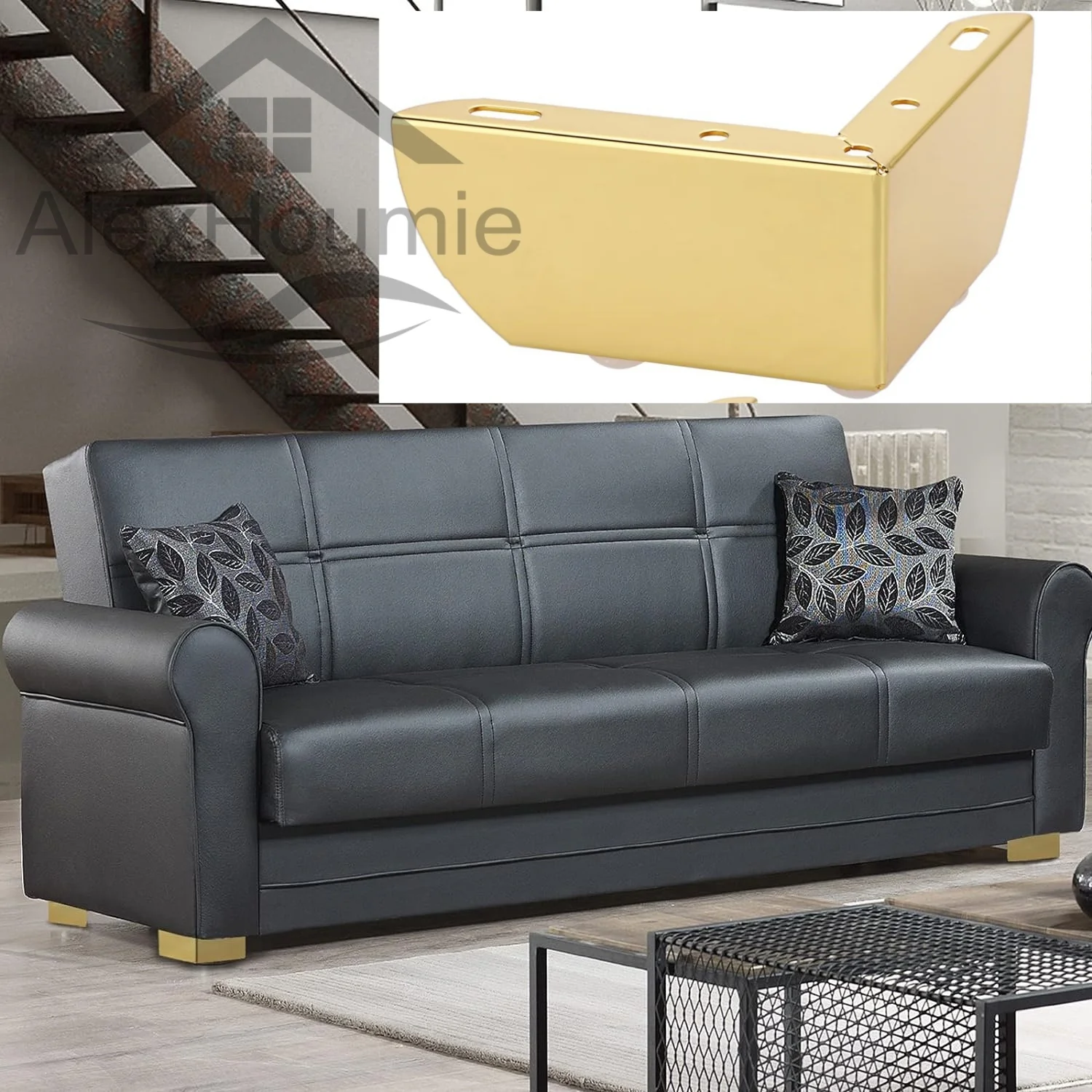 4 Stück schwere tragende Möbelbeine, Metallschrank, dreizackige Füße, dreieckige Sofabeine, DIY-Möbel-Hardware-Beine – Detail 3