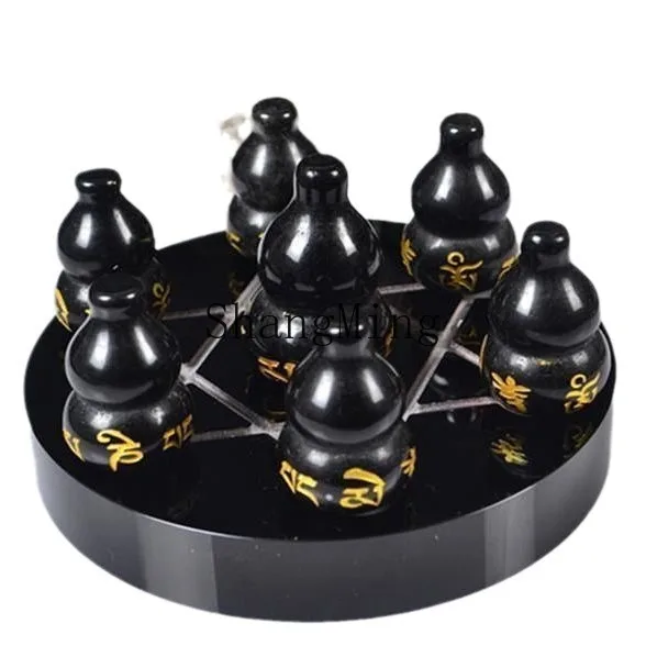 

PYH natural obsidian gourd seven-star array pure natural six-character mantra seven-star array black gourd