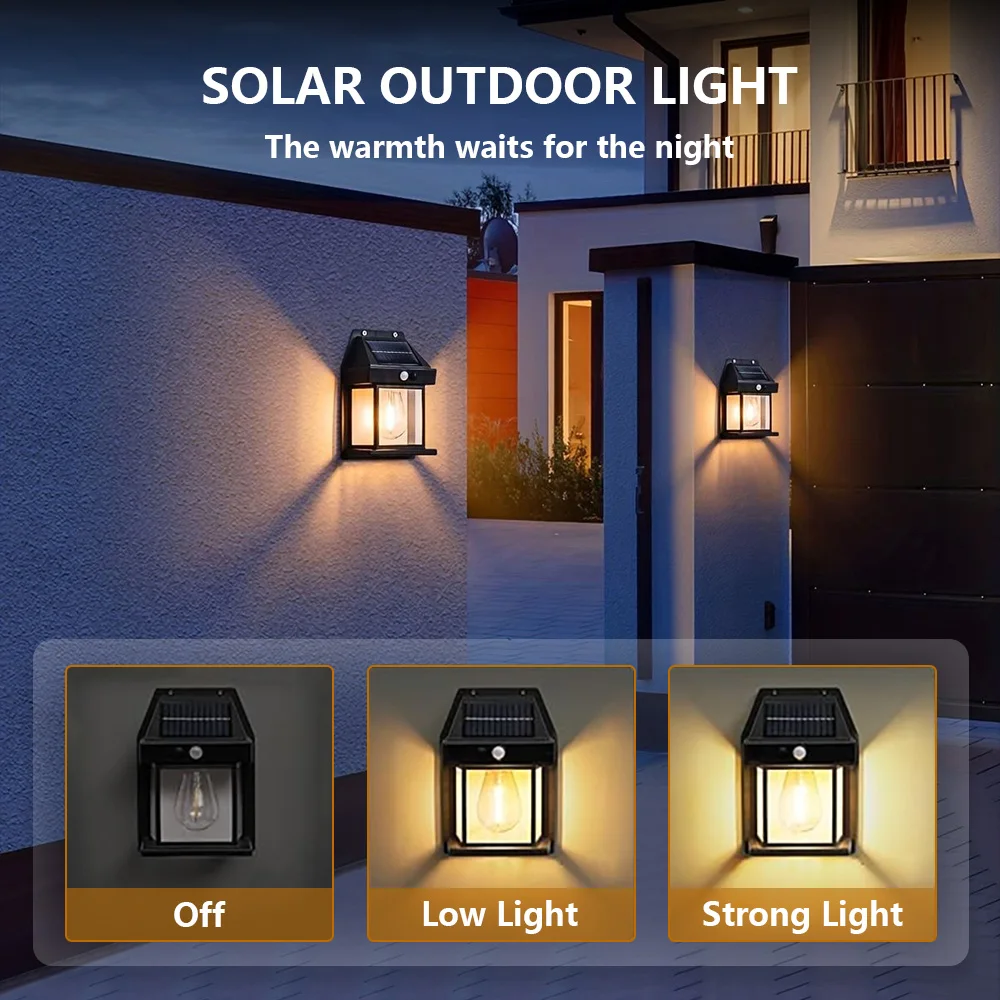 

Waterproof Solar Outdoor Lights LED Motion Sensor Wall Light Solar Powered Security Lamp Garden Decoration Spotlights Wall Lamp