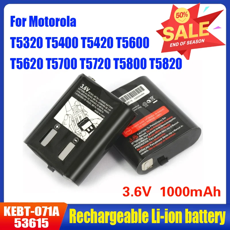 

Replacement Battery 3.6V 1000mAh 53615 KEBT-071A for Motorola Walkie-talkie Battery Pack