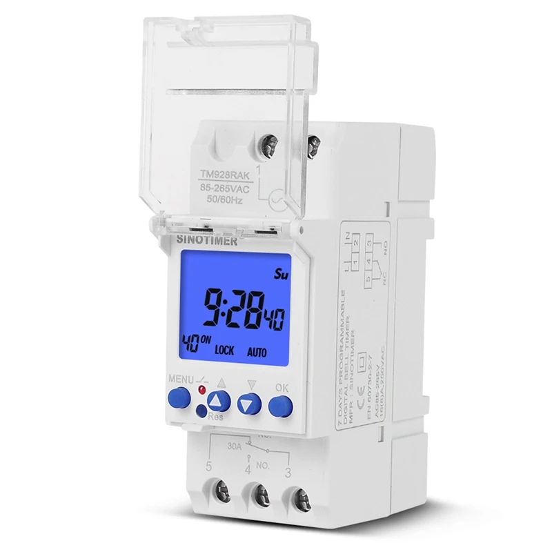 SINOTIMER-Instrumento de llamada inteligente TM928RAKL, temporizador con pantalla grande, 85-265V, 16A, 1 piezas