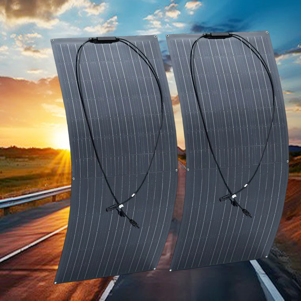 12V Solarpanel 420W 400W 280W 200W 140W 100W Flexibles Photovoltaik-Panel 12V 24V Batterieladegerät-Kit System für Zuhause Wohnmobil Boot RV