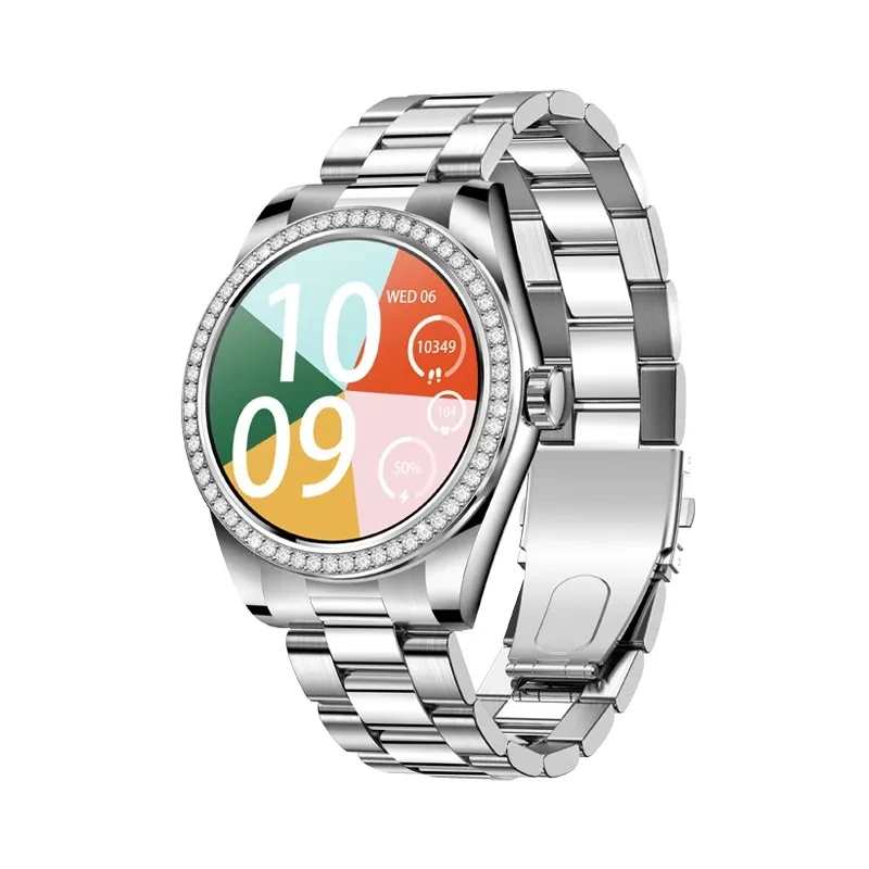TJXL-I80 الساعات الذكية AMOLED للنساء 1.28 بوصة BT Call Relogio Smartwatch مراقب معدل ضربات القلب الأجهزة التي يمكن ارتداؤها