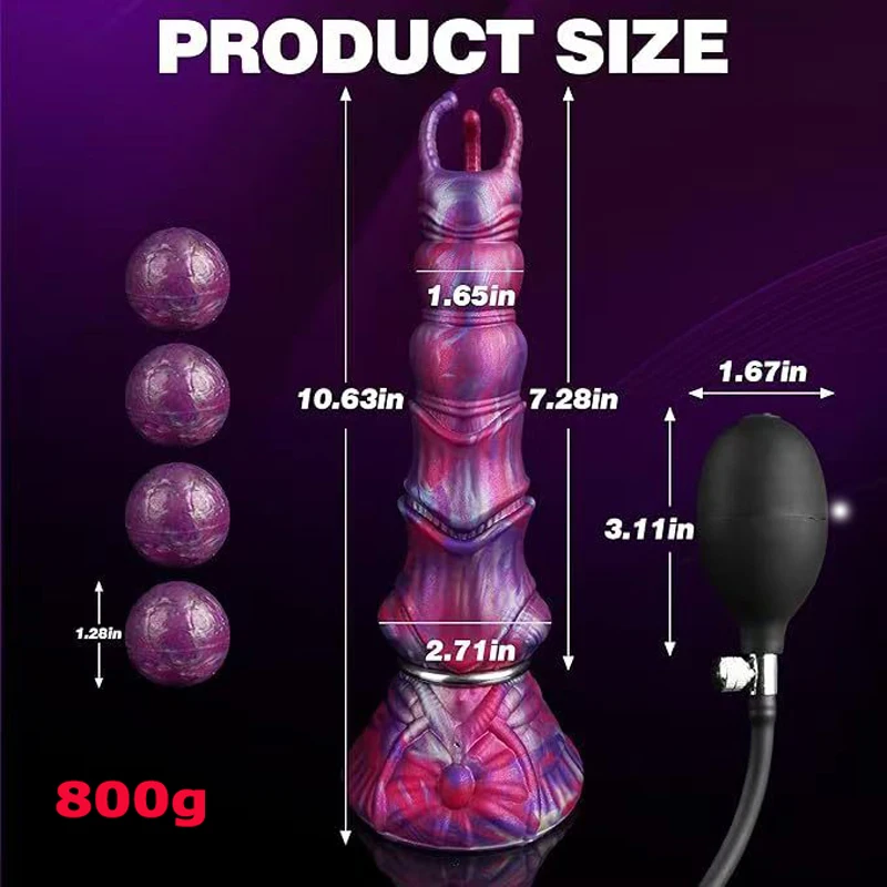 Ovipositor Toy Inflatable Anal Plug Set,Fantasy Knot Dog Dildo, Laying Eggs Female Vagina Balls, Adult Games 18 + Anal Sex Toys - Image 4