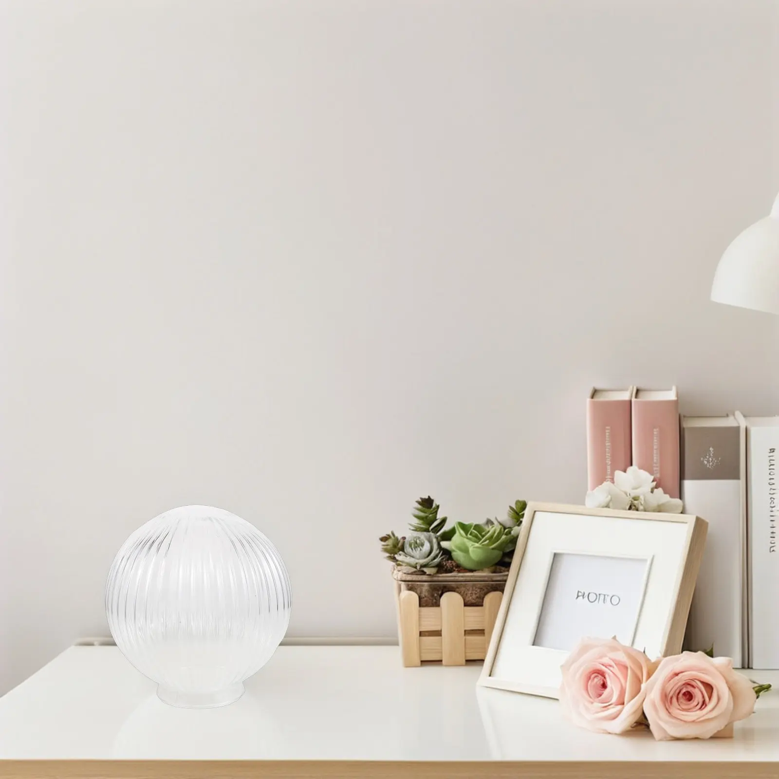 

Globe Pendant Glass Shade: Textured Striped Lamp Cover for Ceiling Wall Sconce Living Room Bedroom Bathroom Modern Home Lighting