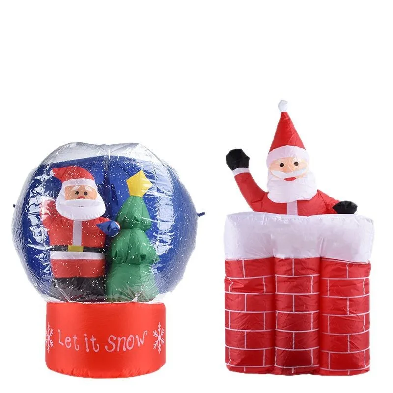 

Christmas decorations inflatable old man ornaments hotel shopping mall entrance window telescopic old man scene decoration