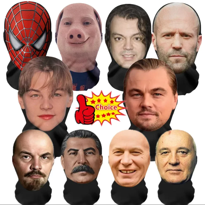 2025 New 3D Printed Mask Funny Mesh Mask Full Face Headwear Elastic Mesh Cosplay Headwear Balaclava Hood Hat Headgear