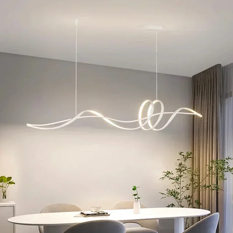 Minimalistische LED Strtips Hanglampen Home Decor voor Eetkamer Woonkamer Tafel Keuken Kroonluchter Lampen Binnen Glans Armaturen