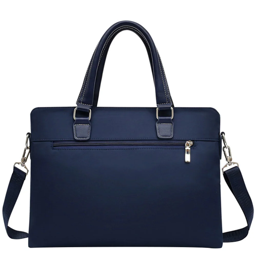 حقيبة عمل قماش أكسفورد أزرق مقاوم للماء ومقاوم للاهتراء، حقيبة ناعمة مريحة، حزام قابل للإزالة، سعة كبيرة للرجال #4