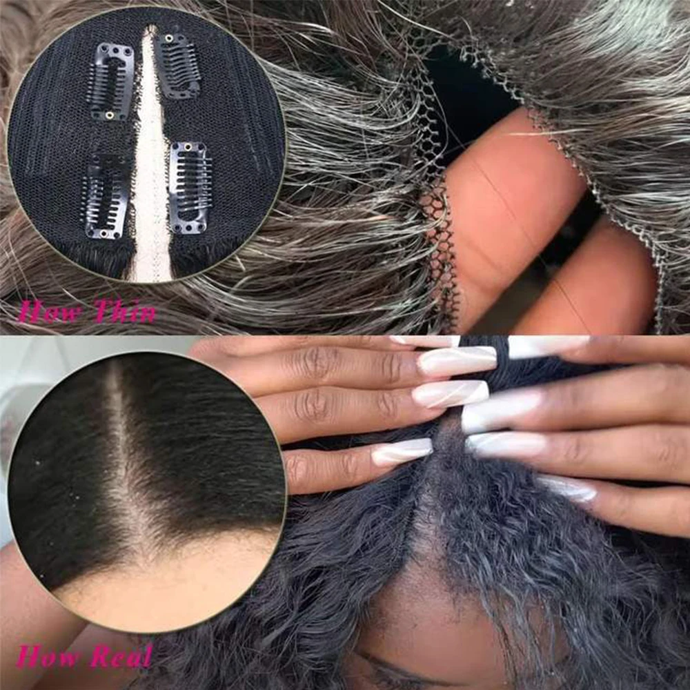 V Part  Human Hair Wig Body Wave Wig Beginner Friendly Meet Real Scalp No Leave Out Gluless Wavy V Part Wigs for Black Women