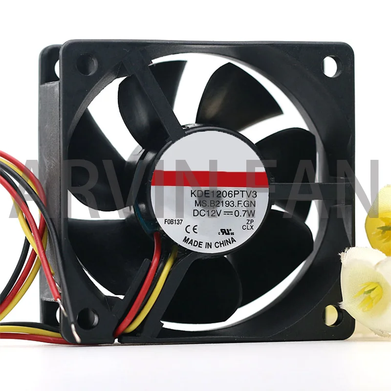 Original 60mm Mute Quiet Cooling Fan 6cm KDE1206PTV3 12V 0.7W 6025 60X60X25mm Bearing Cooler