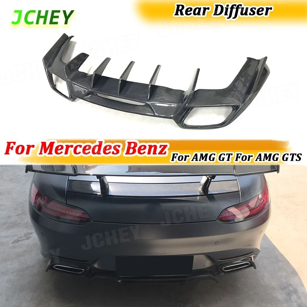 

JCHEY Carbon Fiber Rear Lip Diffuser Spoiler for Mercedes Benz For AMG GT For AMG GTS For AMG GTR Coupe 2-Door