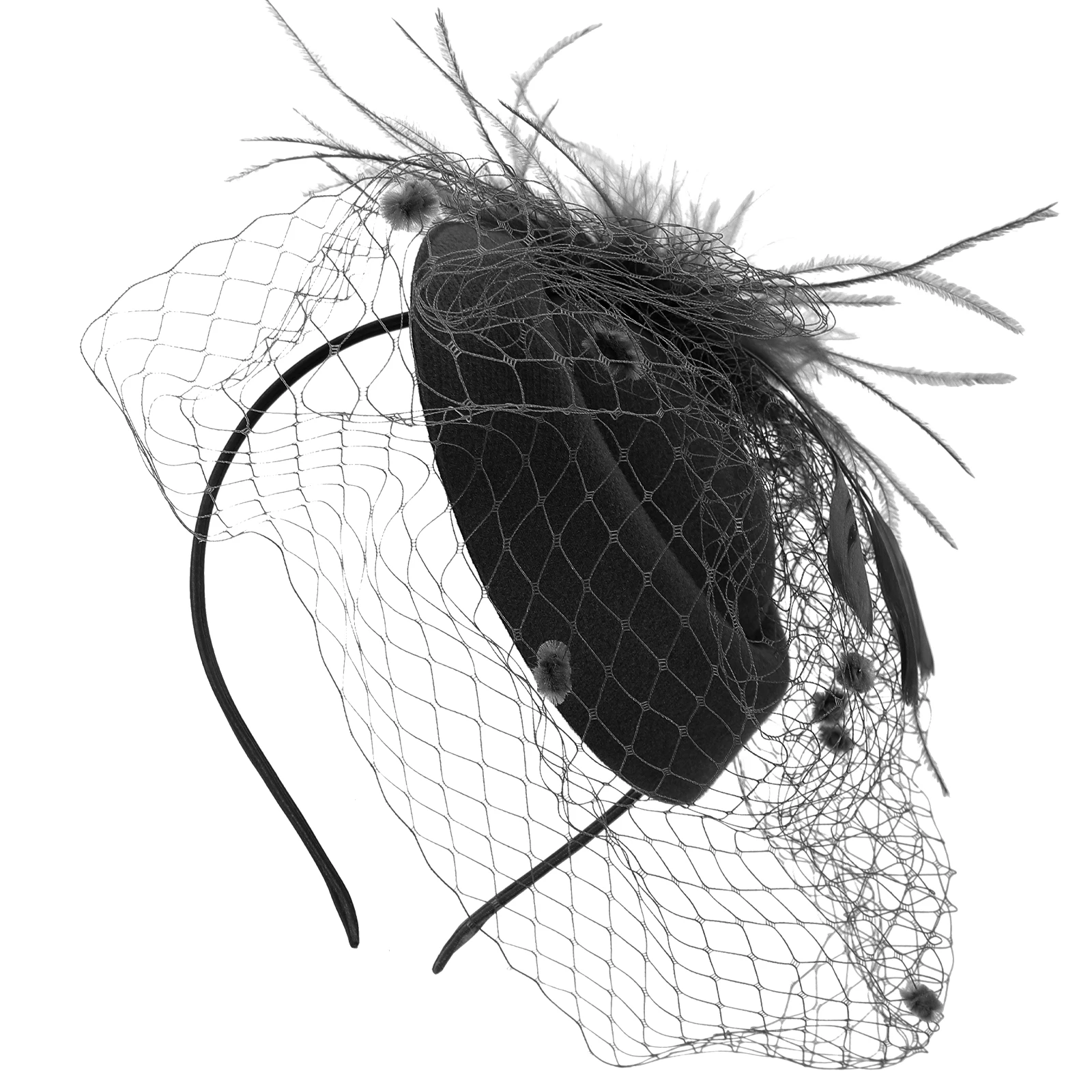 

Fascinator Hat Mesh Hair Accessories Women Bride Tea Party Headdress Headb Black Banquet Pearl Design Detachable Clips Wedding
