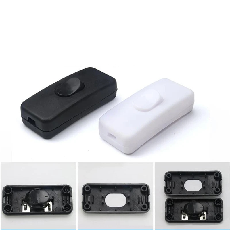 Table Lamp 110V- 250V Desk Light On/Off Indicator Cord Switch Inline LED Black/White Color u